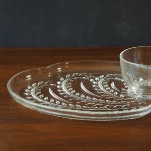 Vintage Homestead Four Piece Snack Plate Set by Federal Glass